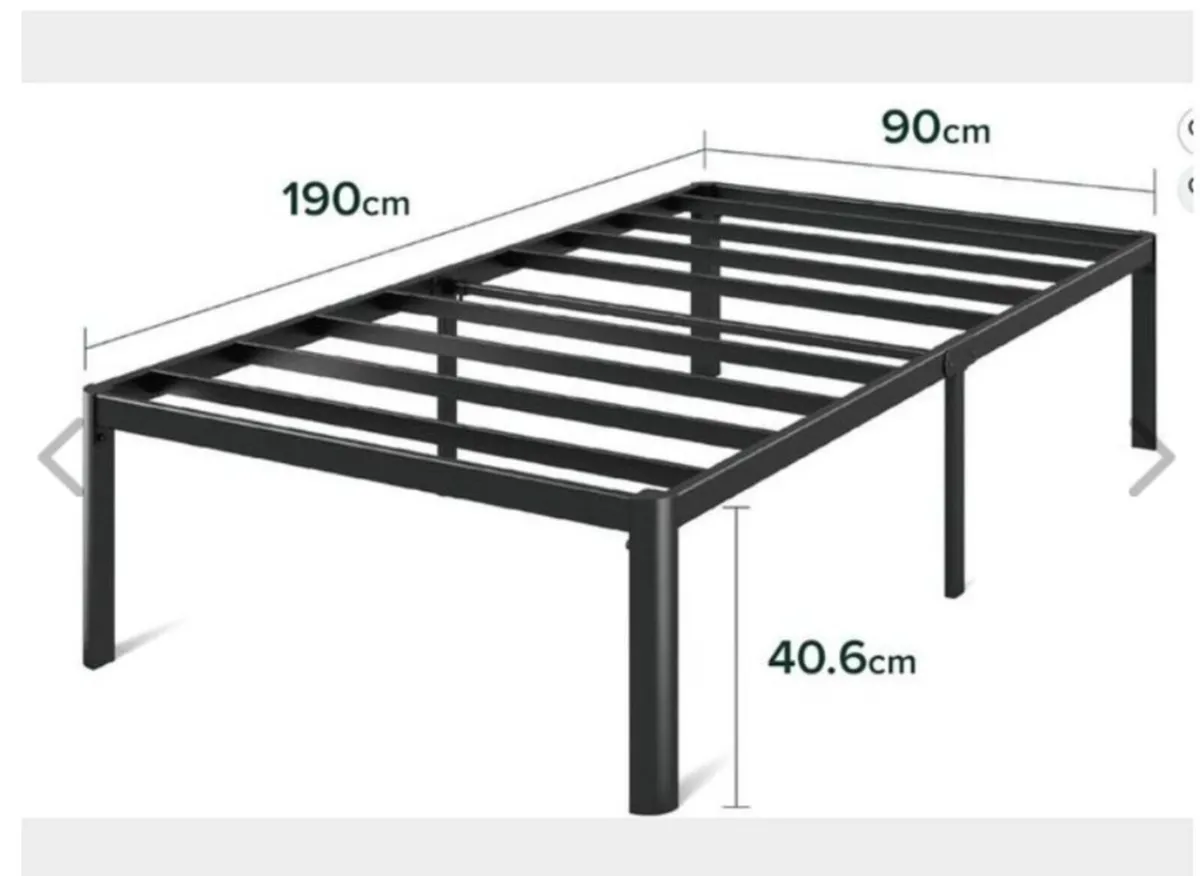 Very Sturdy Black Metal Single Bed Frame - Deliver - Image 2
