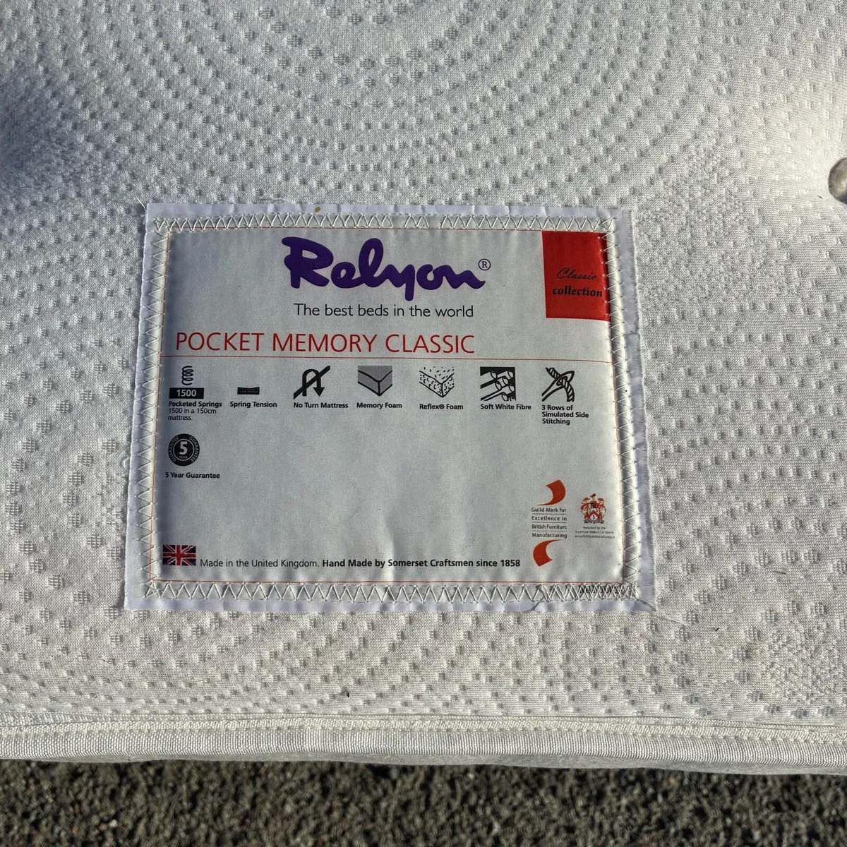 5ft Relyon Pocket Memory Classic Mattress - Image 2