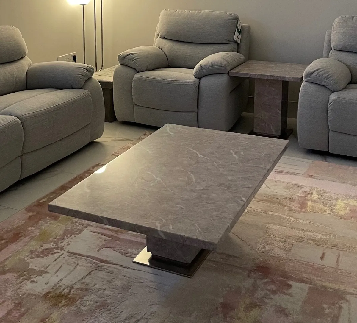Harvey Norman marble coffee and side table - Image 1