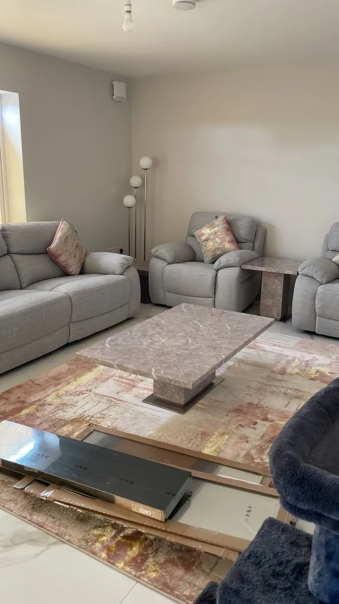 Harvey Norman marble coffee and side table - Image 4