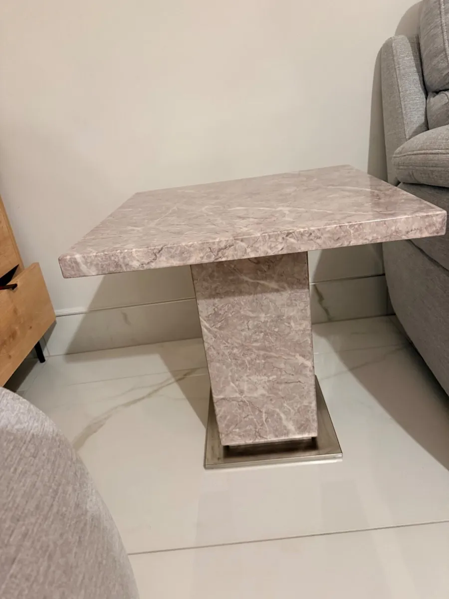 Harvey Norman marble coffee and side table - Image 2