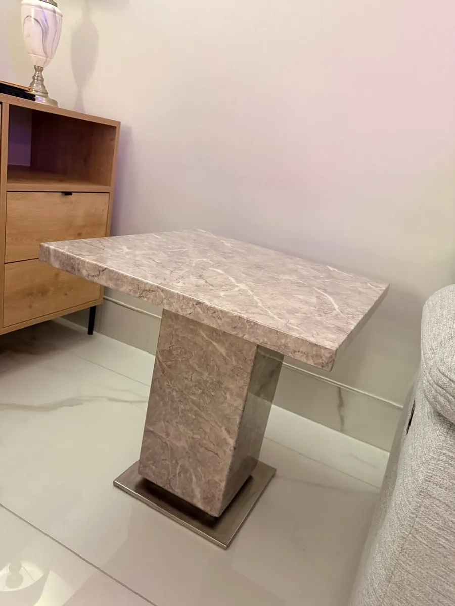 Harvey Norman marble coffee and side table - Image 3