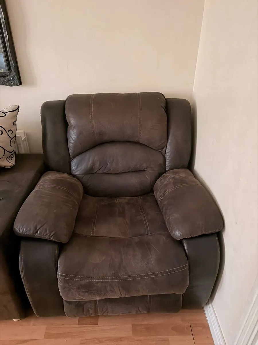 Sofa Set (3 seater + 1 seater with ManualRecliner) - Image 1