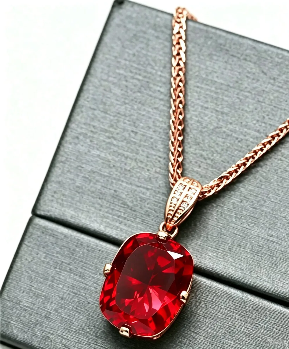 1965 Vintage Necklace | 4-Carat Pigeon-Blood Ruby - Image 2