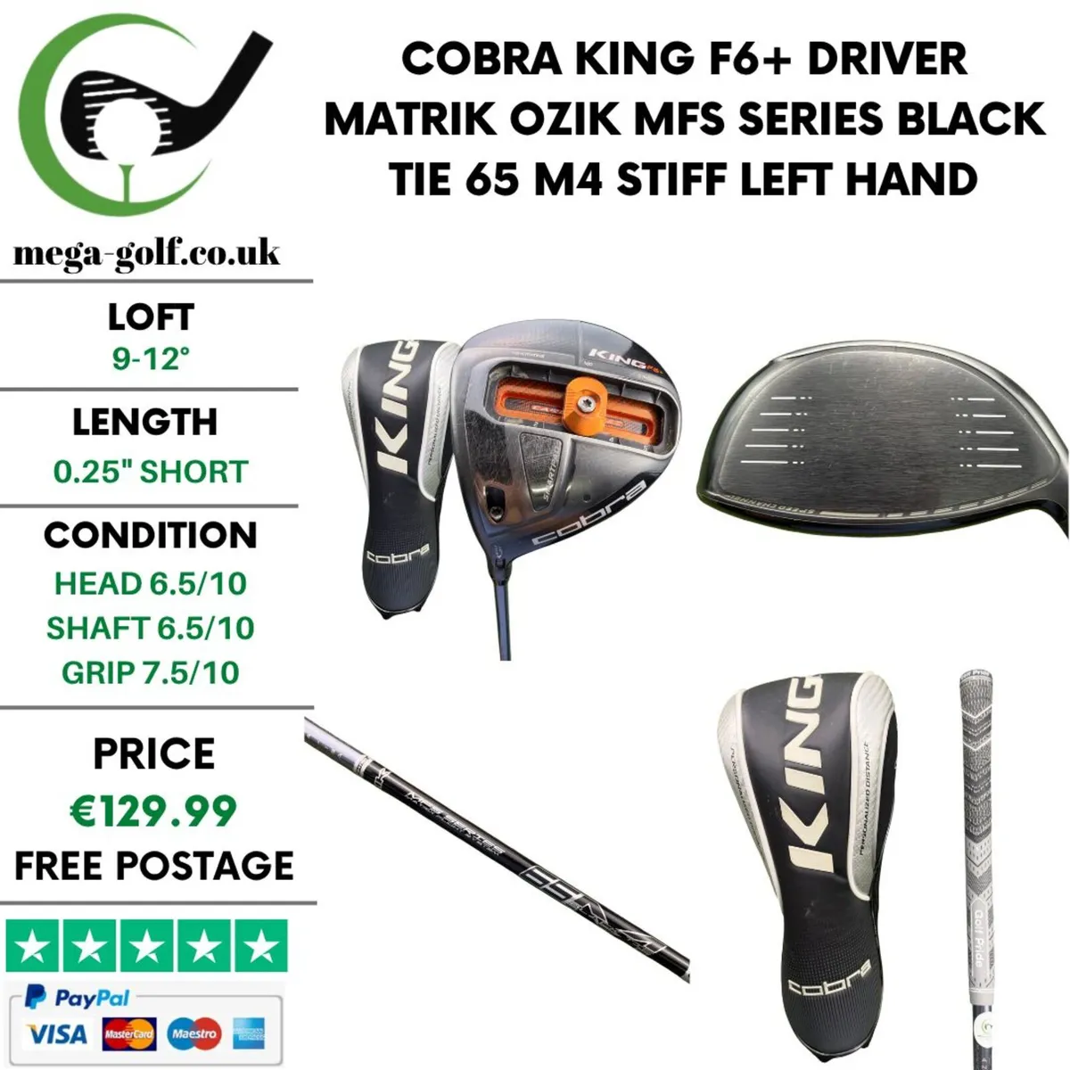 Cobra King F6+ Driver / 9-12° / Stiff / Left Hand - Image 1