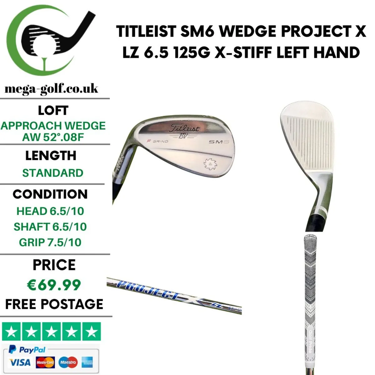 Titleist SM6 Wedge Aw 52°.08F / X-Stiff - Image 1