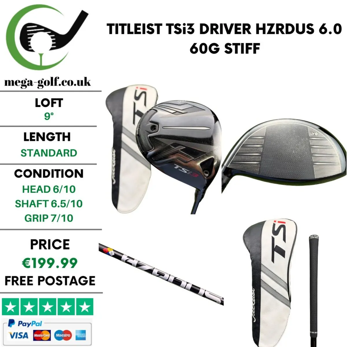 Titleist TSi3 Driver / 9° / Hzrdus 6.0 60g Stiff - Image 1