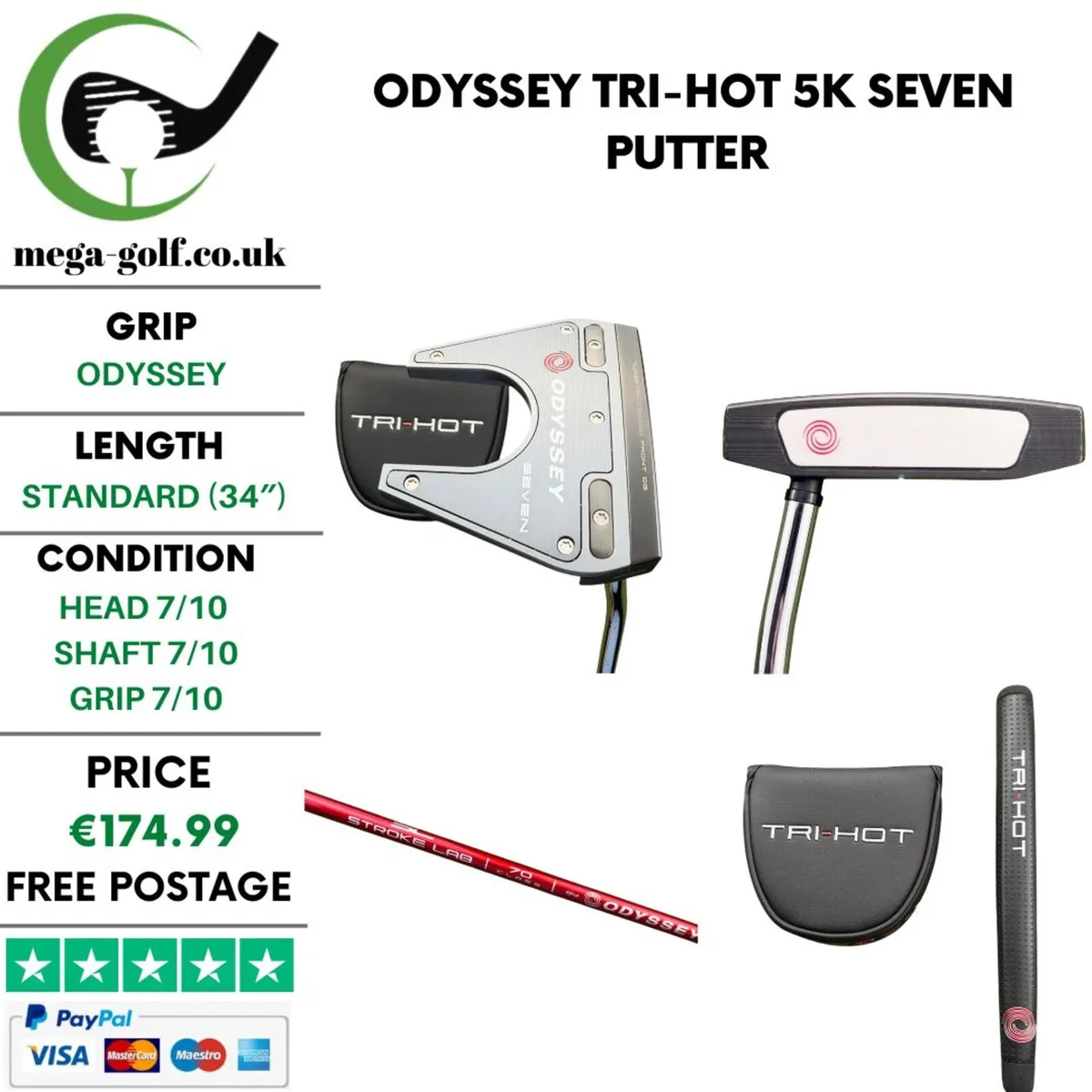 Odyssey Tri-Hot 5K Seven Putter / 34" - Image 1