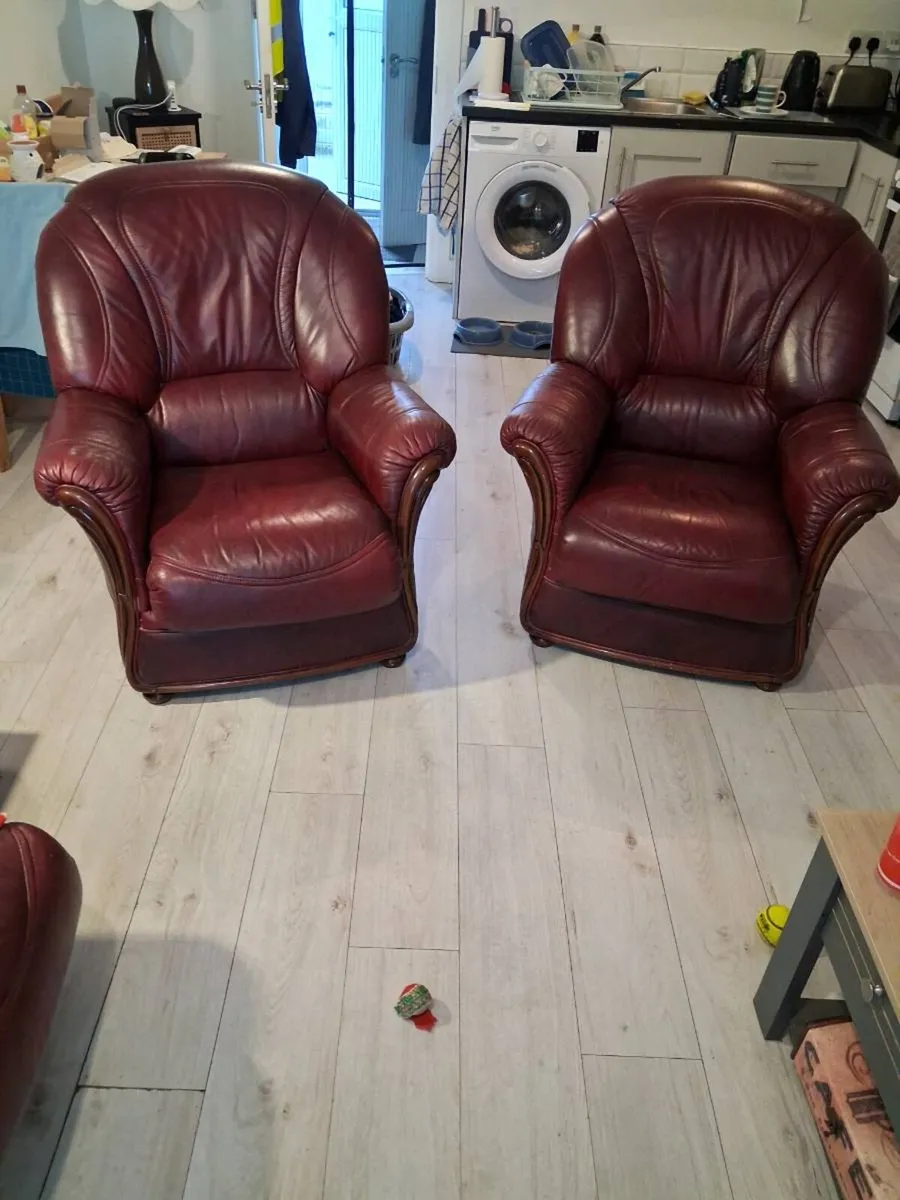 2 leather chairs - Image 1