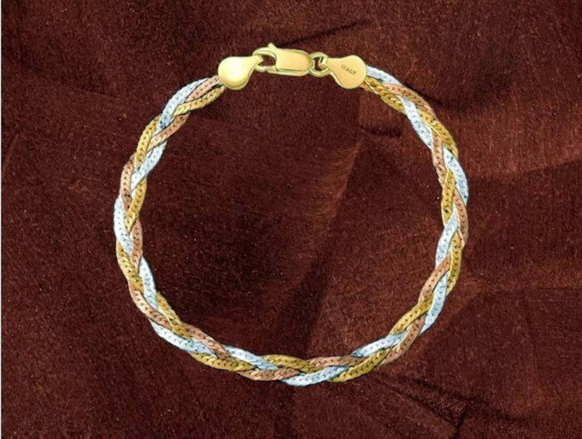 Vintage Italian 18K Gold & 925 Silver Bracelet - Image 1