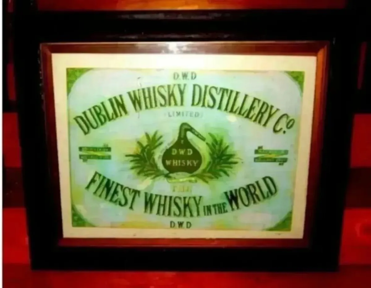 Vintage D.W.D. Dublin Whisky Distillery Framed Ad - Image 4