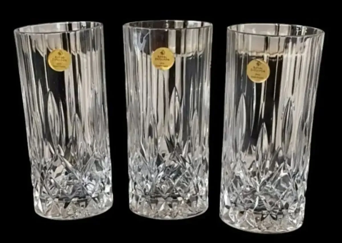 Royal Doulton 24% Lead Crystal Tumblers Trilogy - Image 1