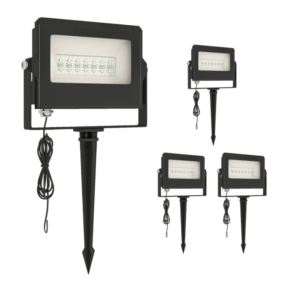 32W LED Floodlights, Linkable 4-Pack Landscape Lig - Image 1