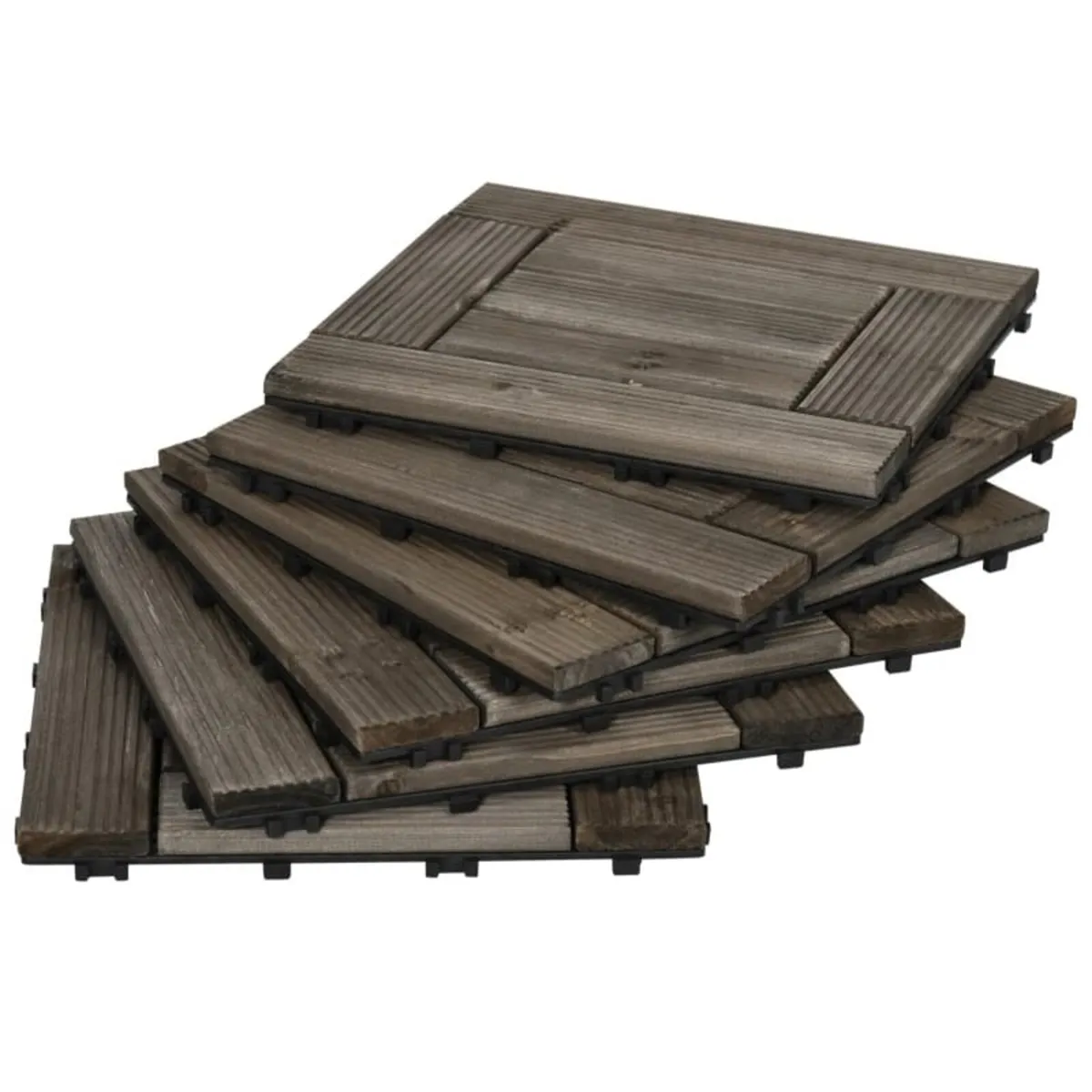 27 Pcs Wooden Interlocking Decking Tiles, 30 x 30 - Image 1