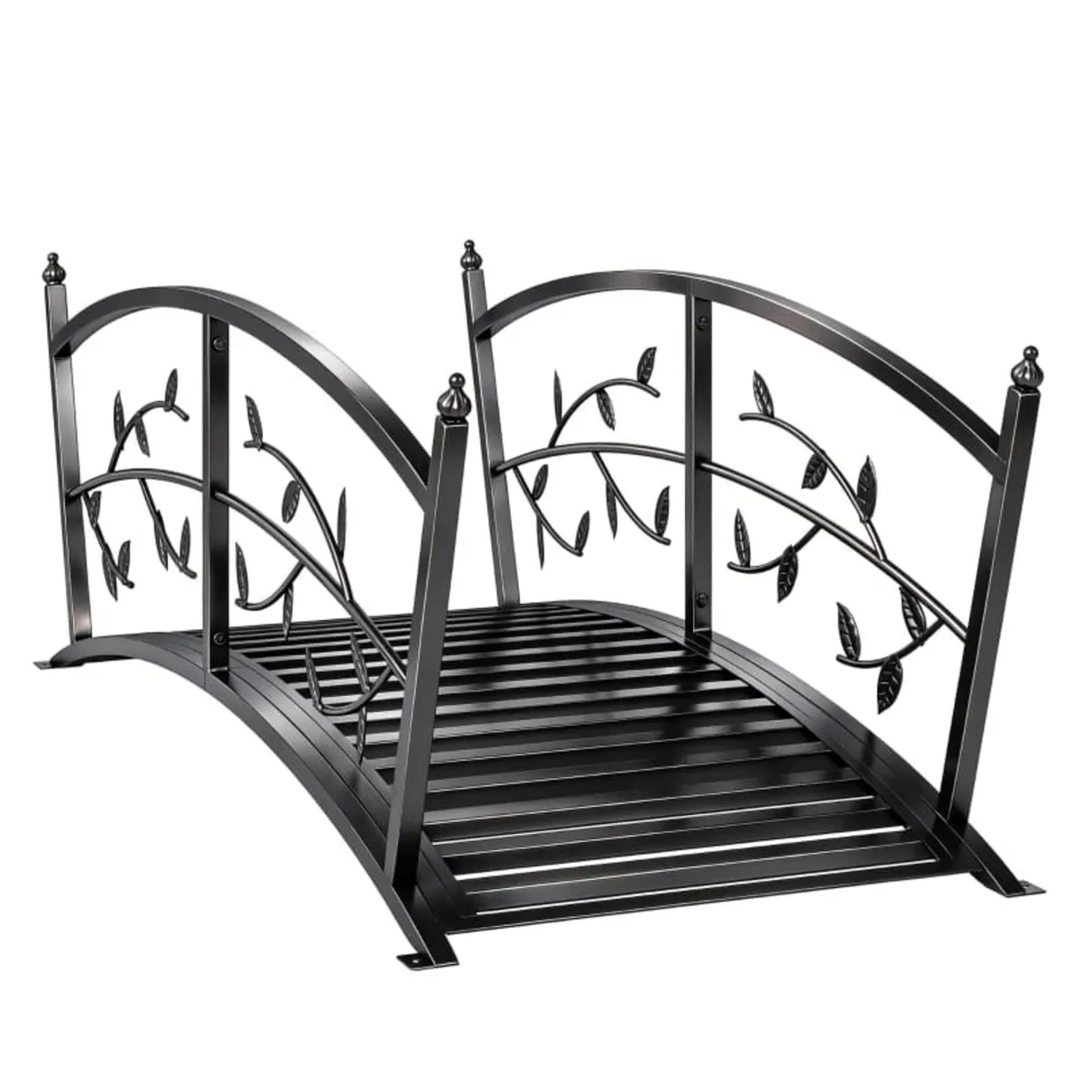 1.2M Metal Garden Bridge with Safety Railings, Out - Image 1