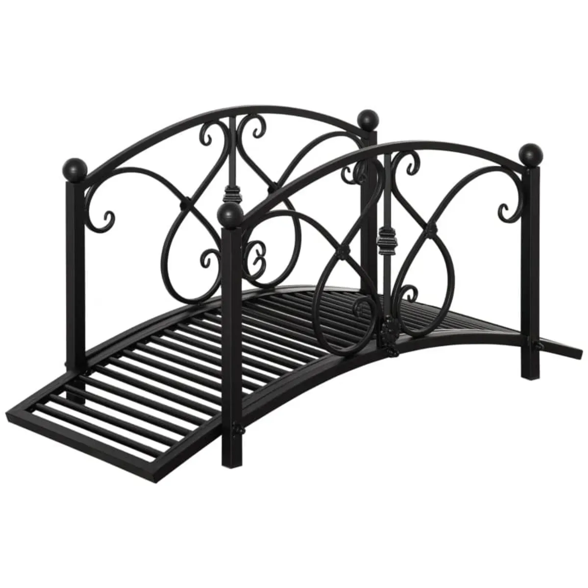 102L x 48W x 49H Classic Metal Garden Bridge with - Image 1