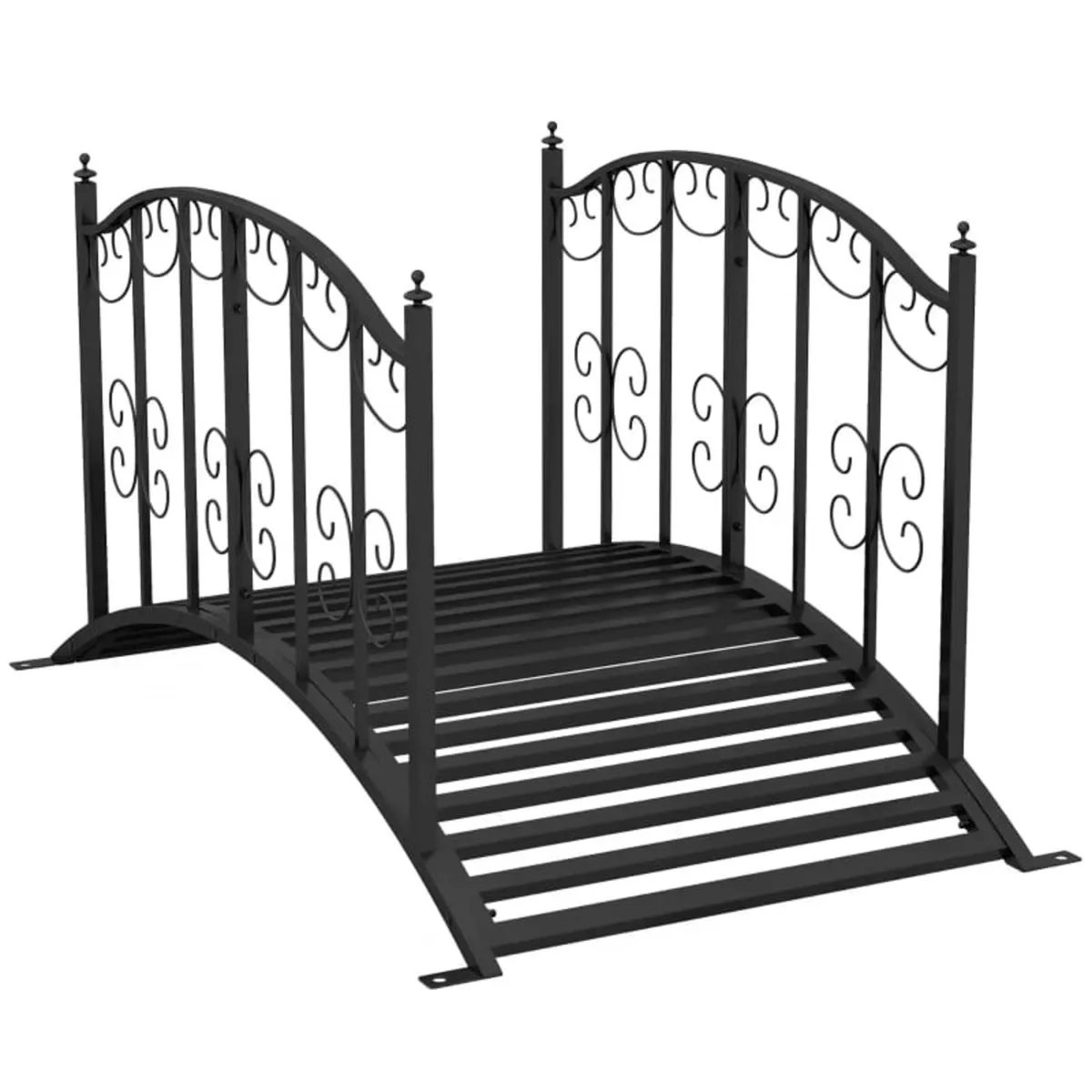 1.2M Metal Decorative Scrollwork Arch Garden Bridg - Image 1