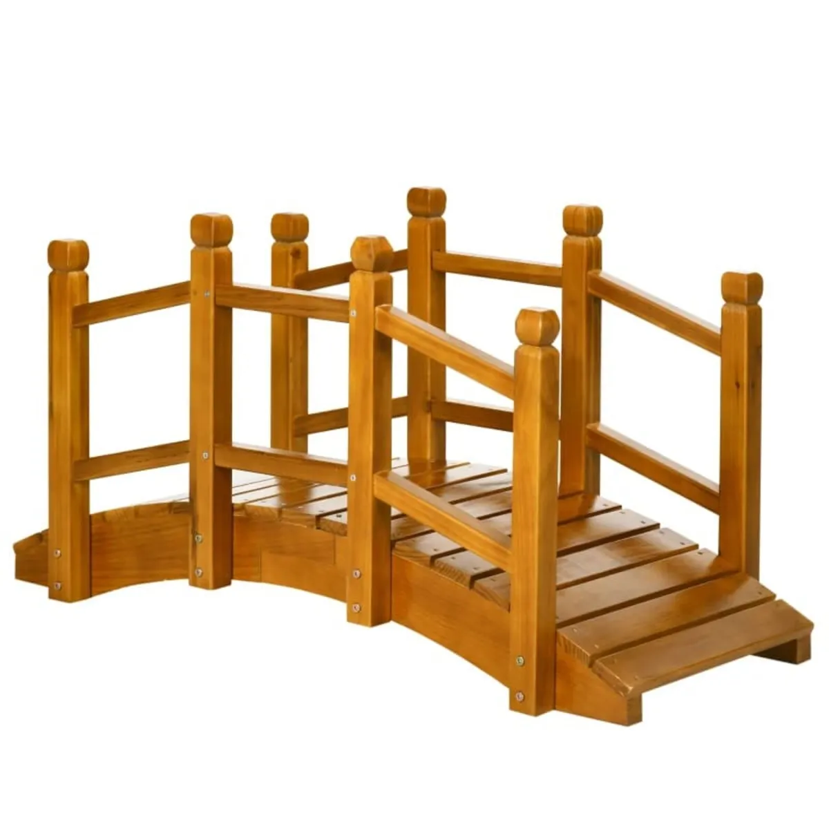 Wooden Garden Bridge - With Safety Railings, Arc F - Image 1