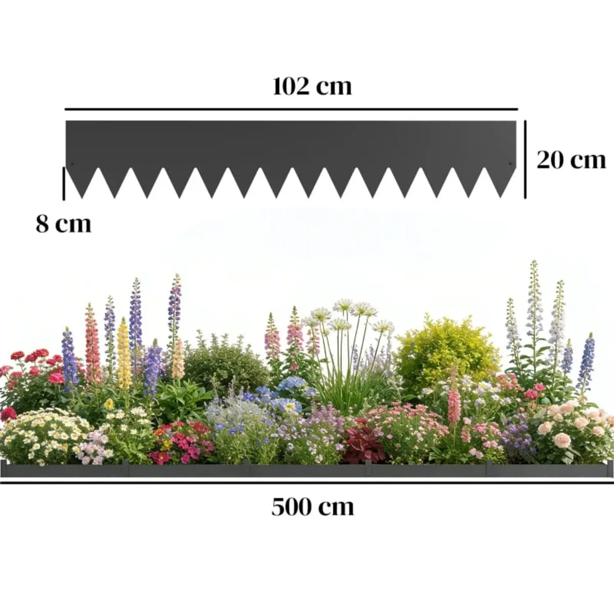 5pcs Garden Fence, Metal Picket Fence Panels, 102x - Image 2