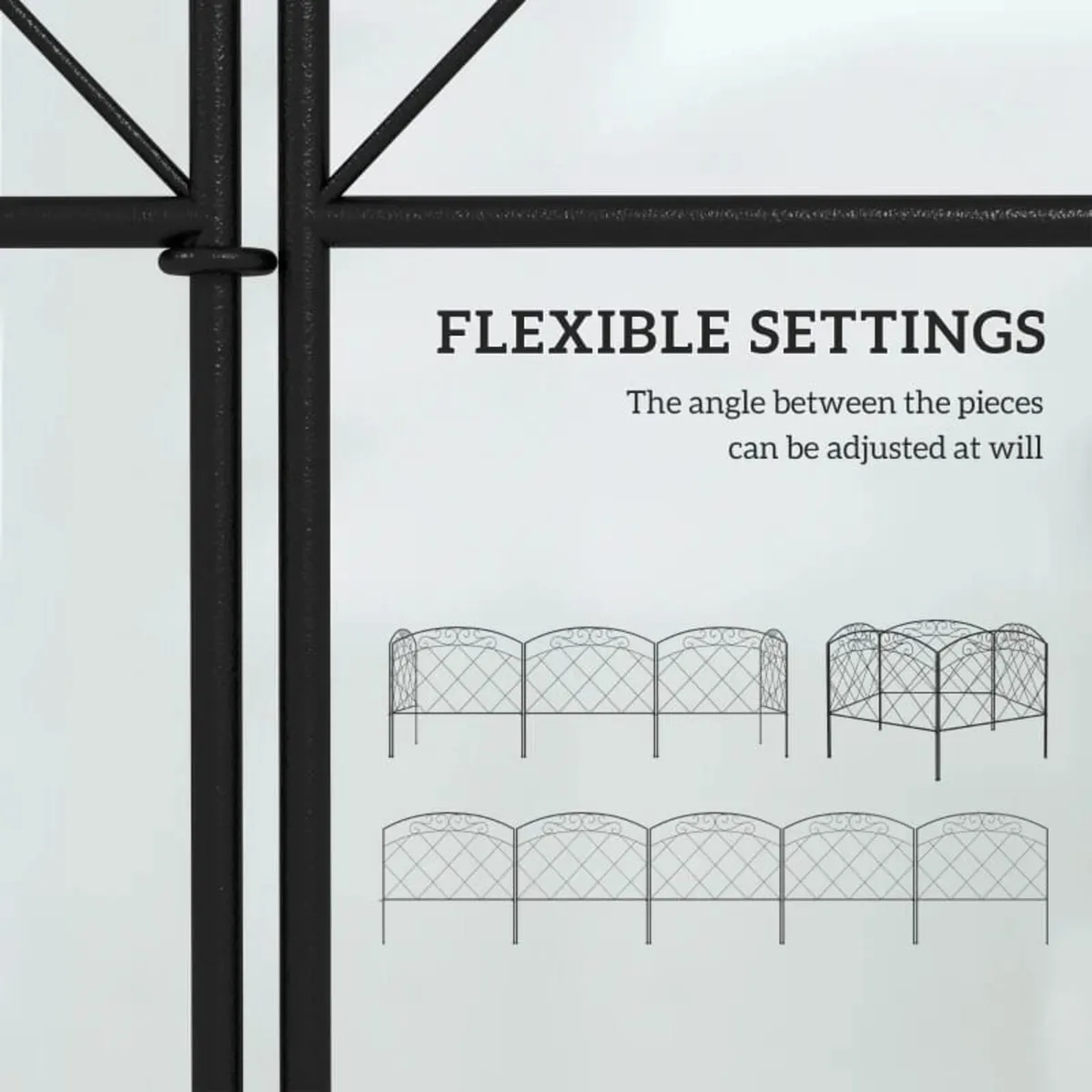 3m Decorative Metal Garden Fence - Diamond and Swi - Image 4