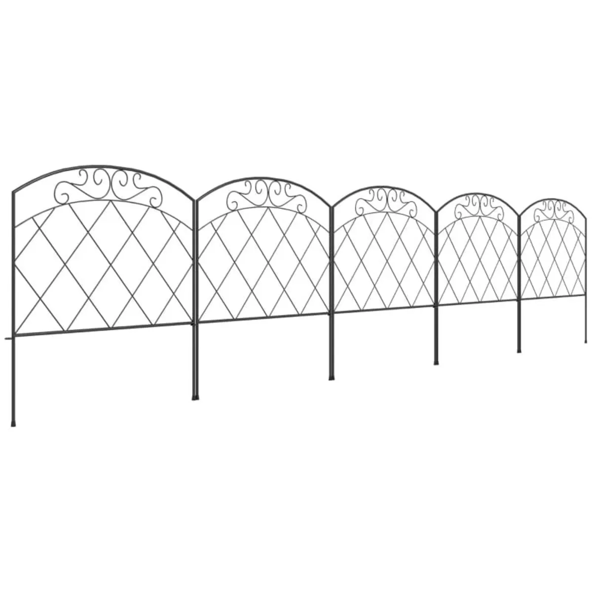 3m Decorative Metal Garden Fence - Diamond and Swi - Image 1