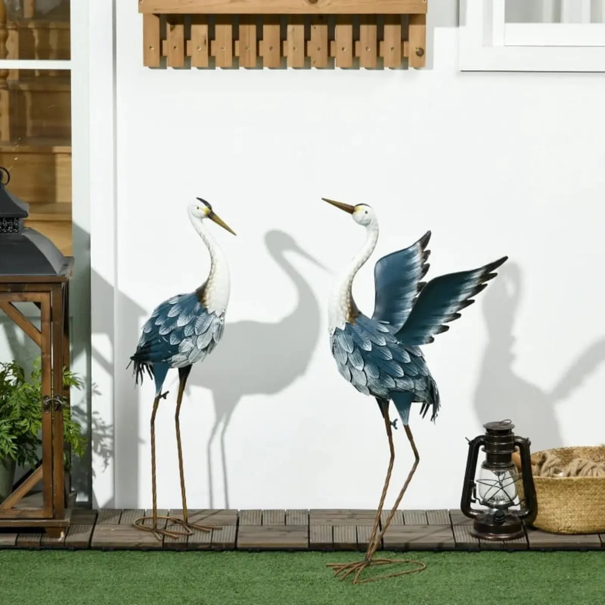 Heron Garden Statues, Standing Garden Ornament, Me - Image 3