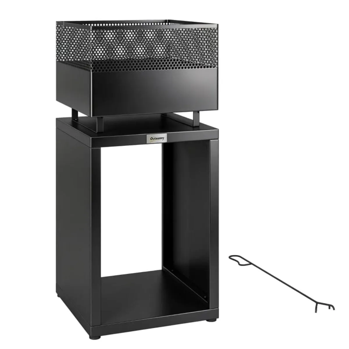 Outdoor Fire Pit with Wood Storage Wood Burning Fi - Image 1