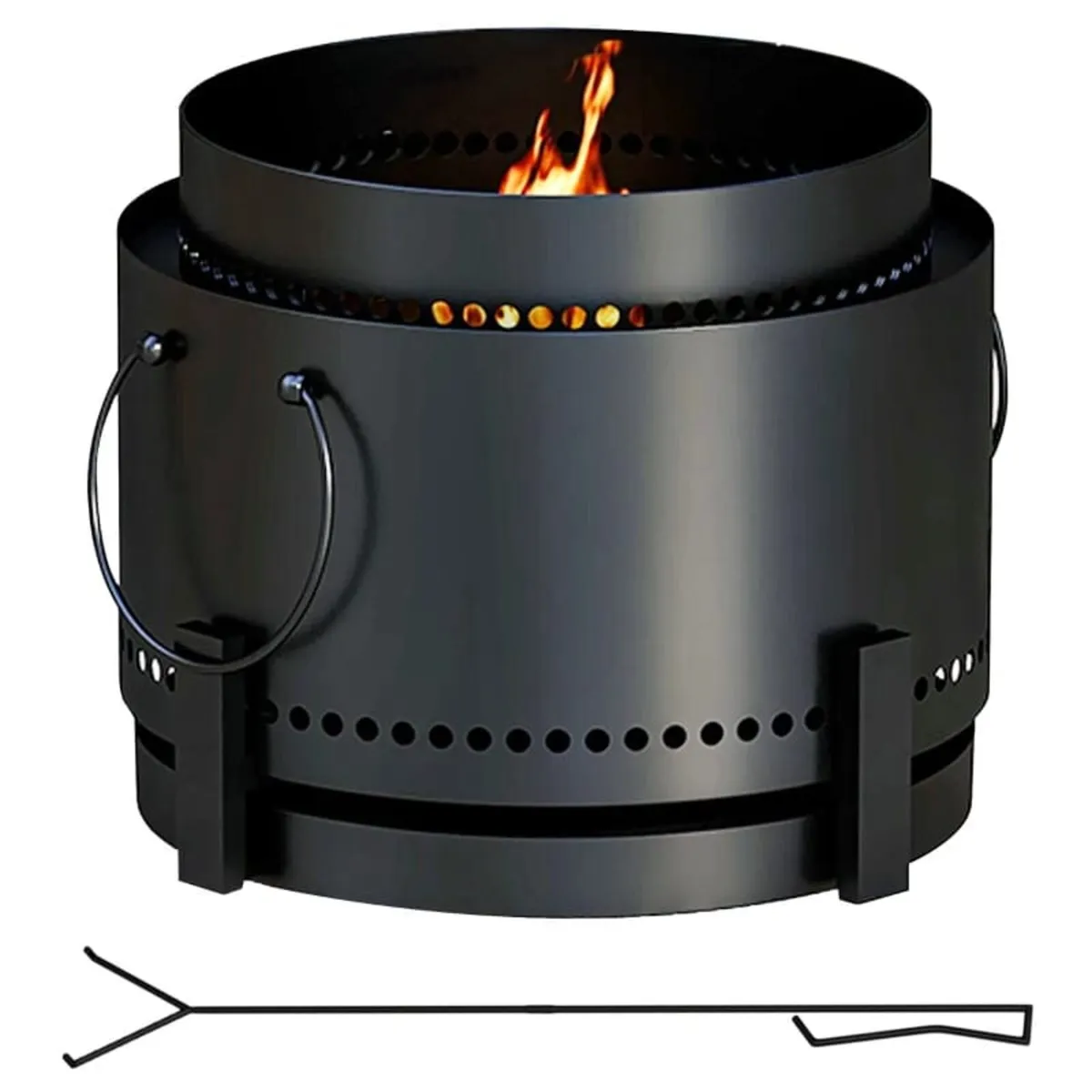 Smokeless Fire Pit with Ash Catcher, 37cm Portable - Image 1