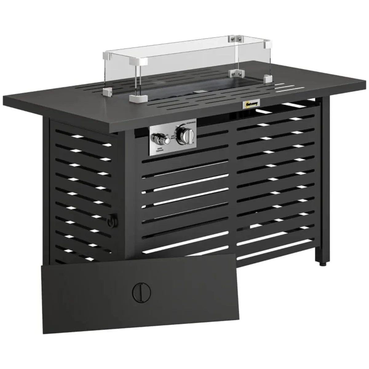 Propane Gas Fire Pit Table, Outdoor Firepit with 4 - Image 1
