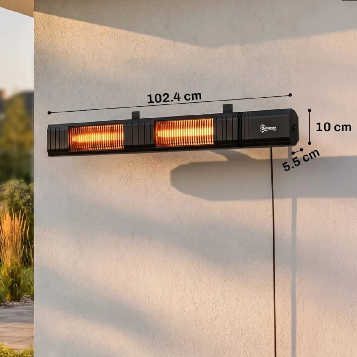3000 W Electric Infrared Patio Heater, Wall Mounte - Image 4