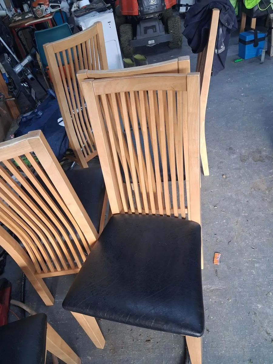 Wooden table and 8 chairs - Image 3
