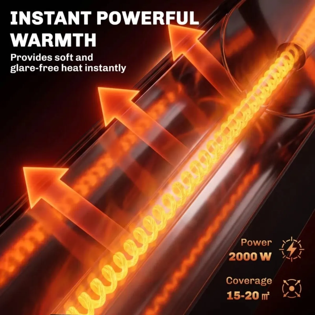 2000 W Electric Infrared Patio Heater, Free Standi - Image 4
