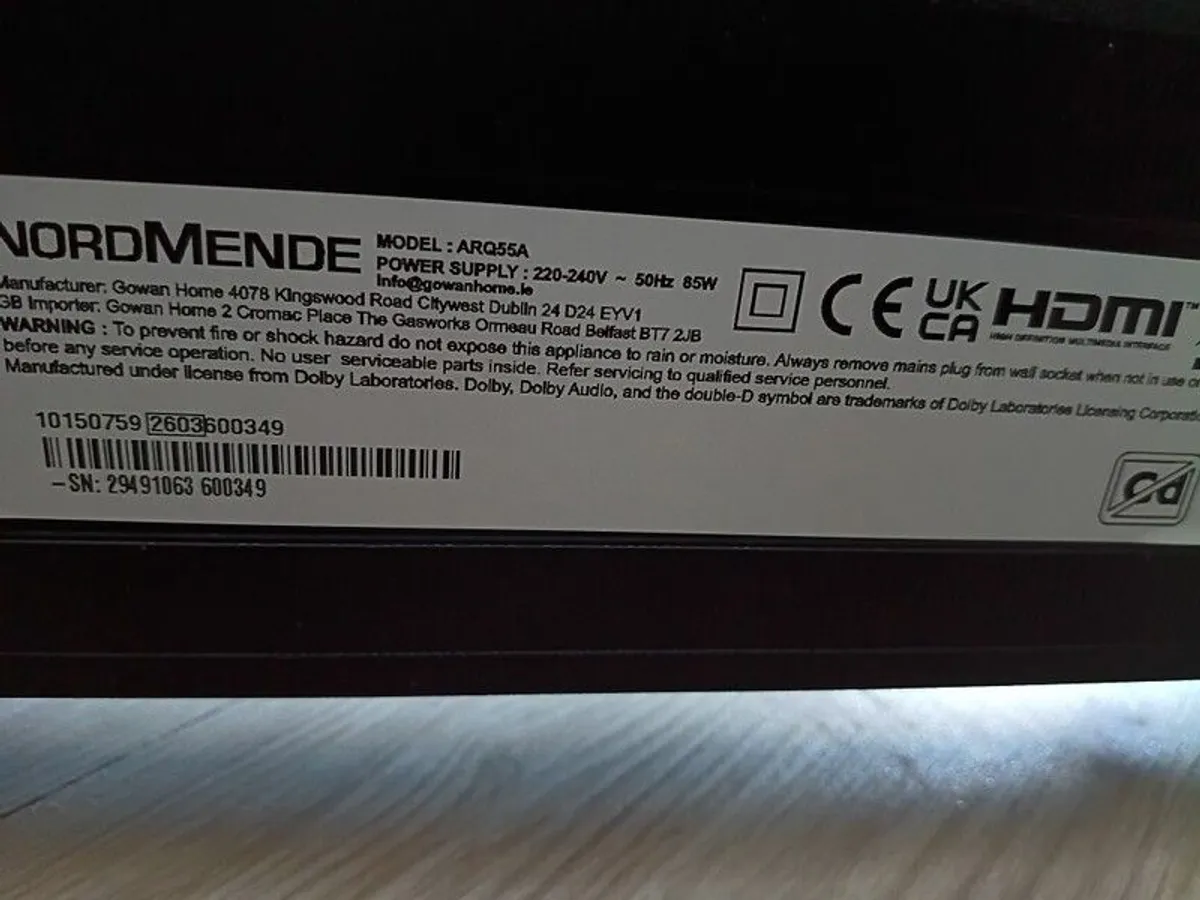 Nordmende 55 inch TV - Image 1