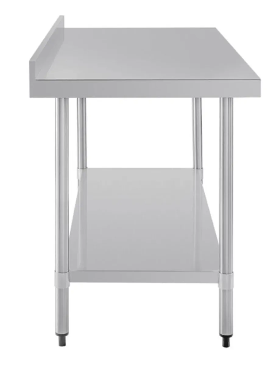 Vogue Stainless Steel Table with Upstand NEW - Image 2