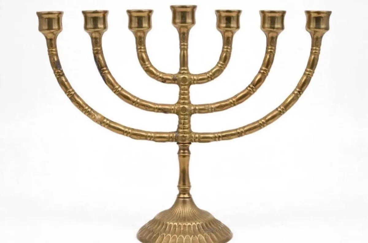 Pair vintage brass candle holders - Image 2