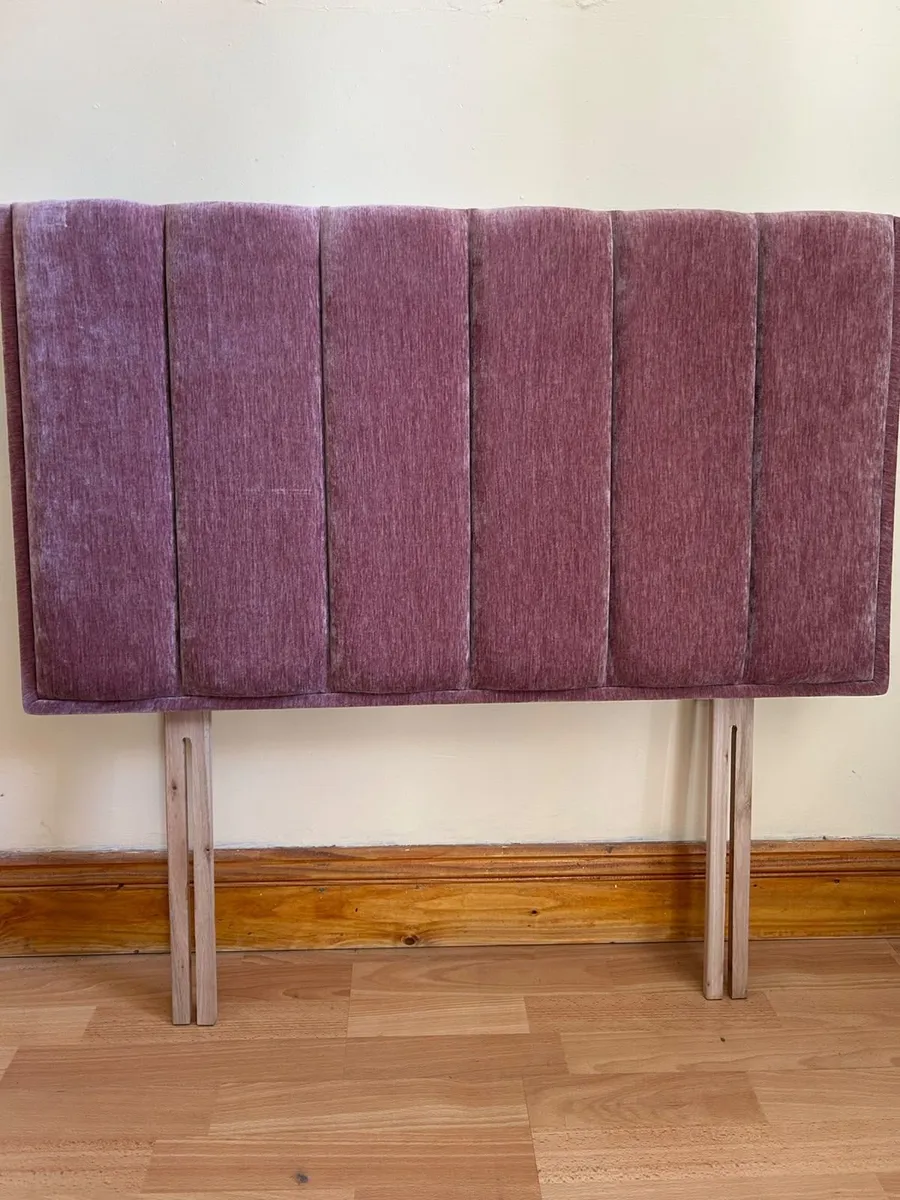 Pink velvet headboard