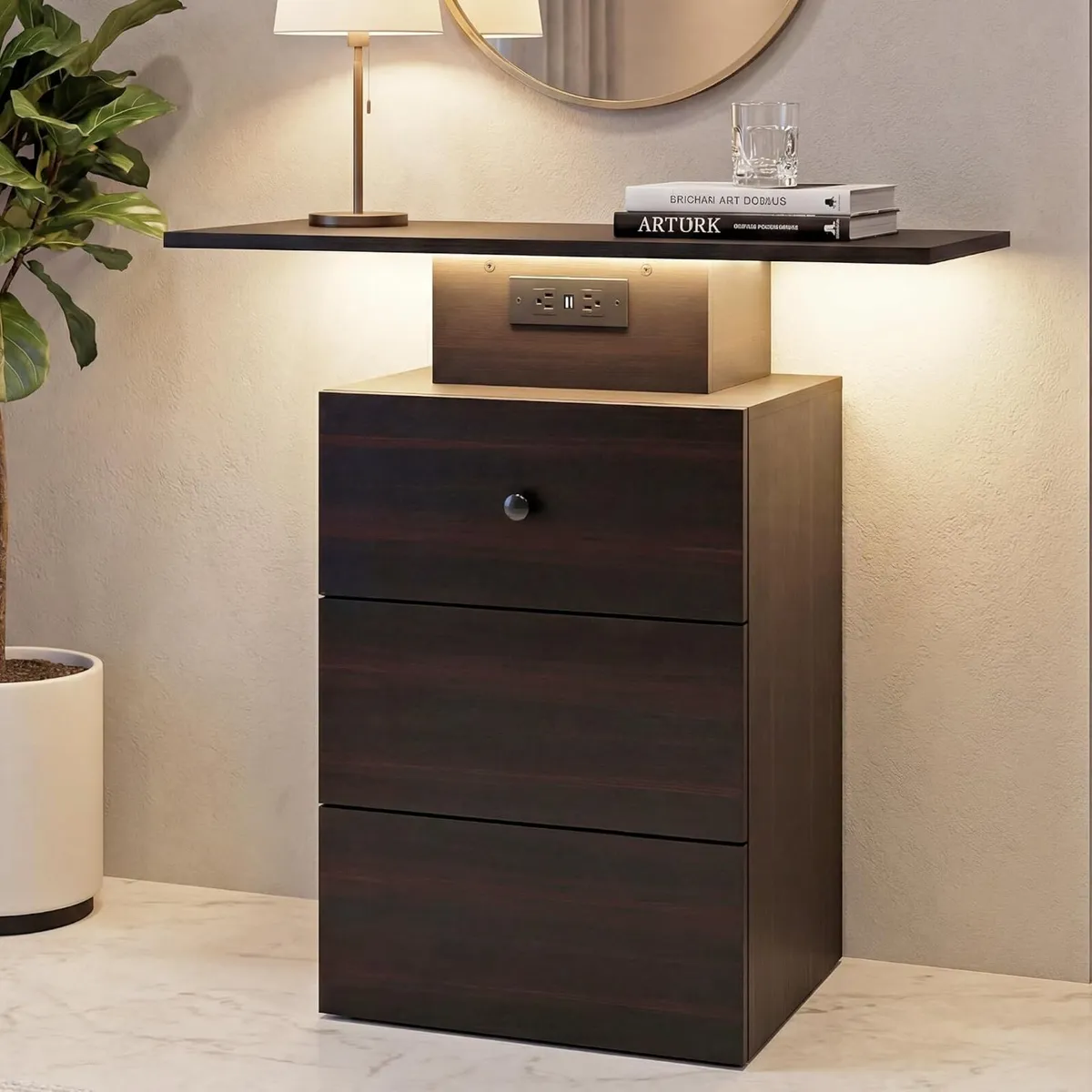 Console Table with Drawers Brownish Tables - Image 3