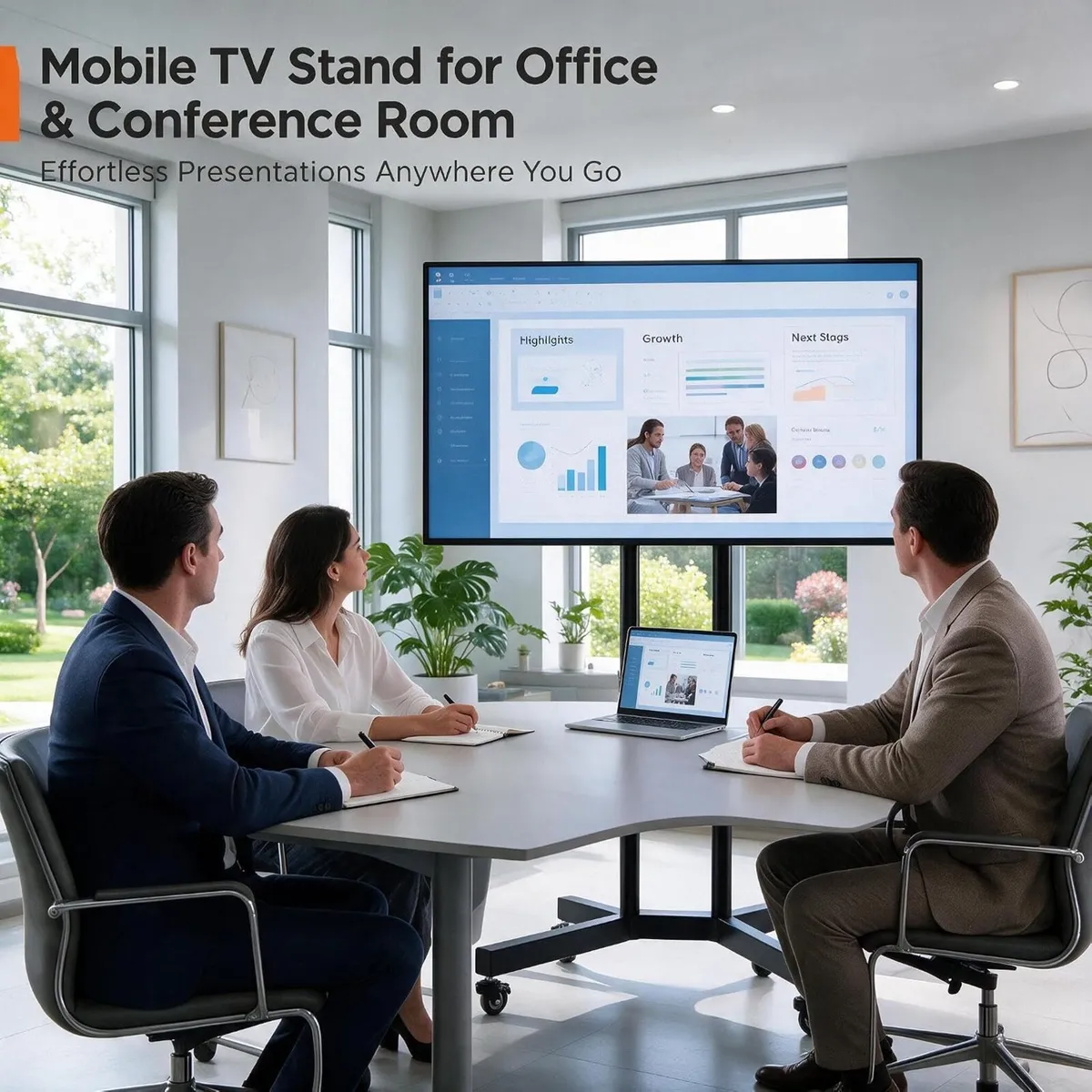 TV Stand on Wheels for 32-85 Inch Screens - Image 3
