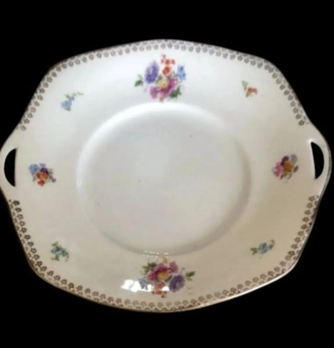Vintage Continental Porcelain Handled Cake Platter - Image 3
