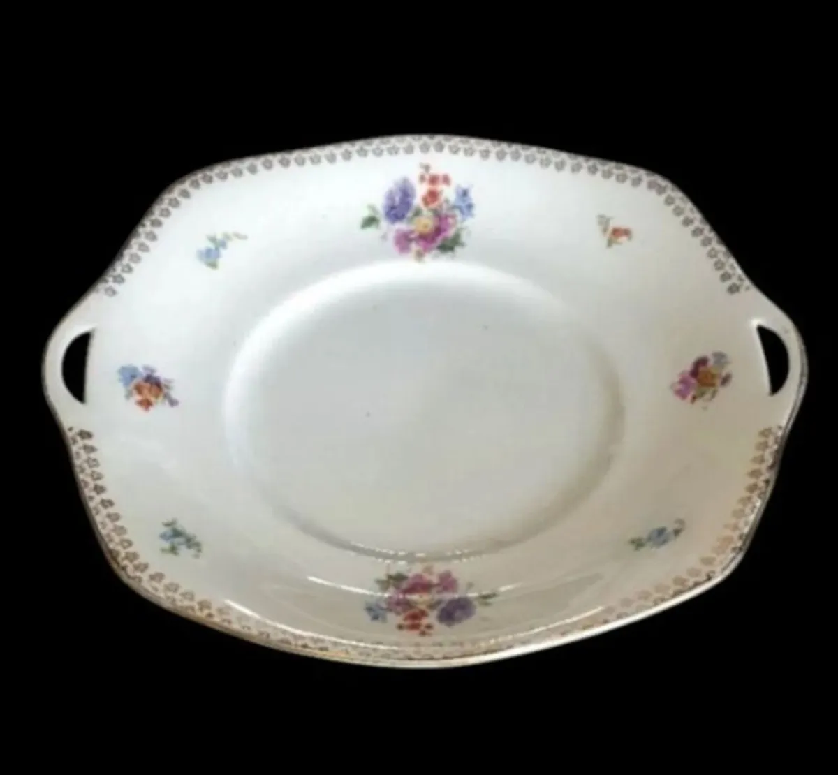 Vintage Continental Porcelain Handled Cake Platter - Image 4