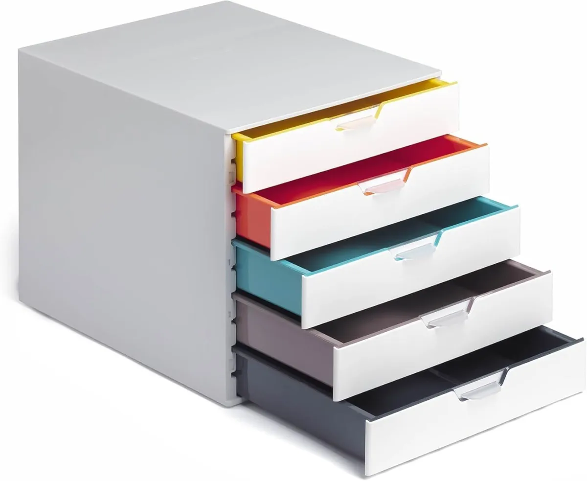 Varicolor Mix 5 Drawer Unit A4 Colour Coded - Image 1