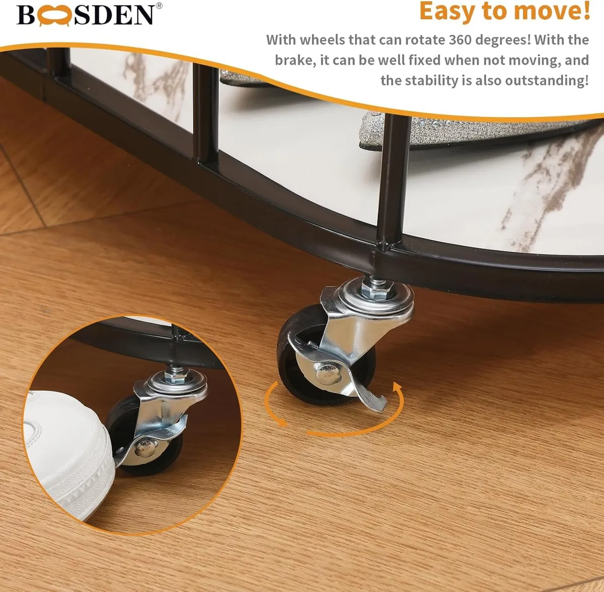 Metal Clothing Rack with Wheels Small Rolling - Image 3