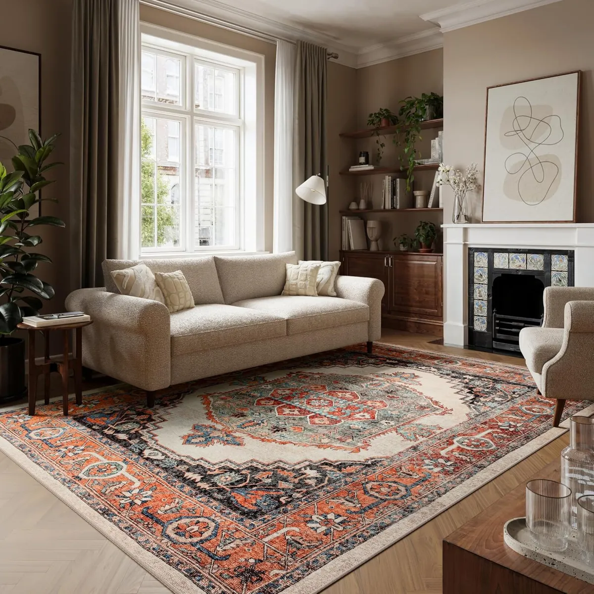Washable Rug 75% Recycled Cotton Short Pile - Image 3