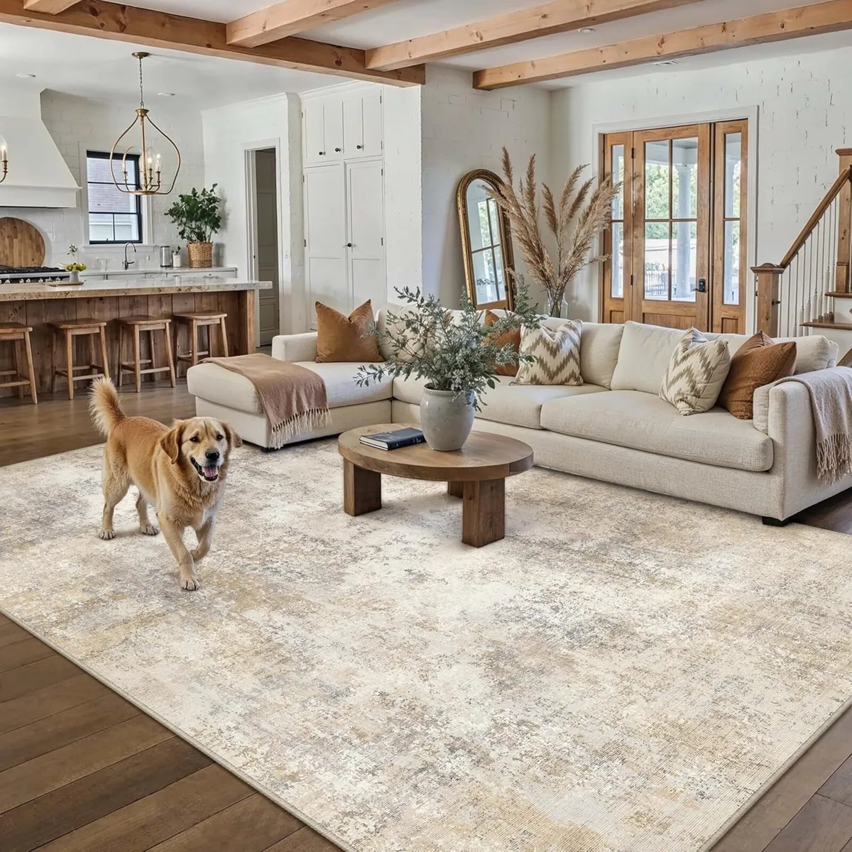 Rugs Living Room Washable Abstract Carpet - Image 1