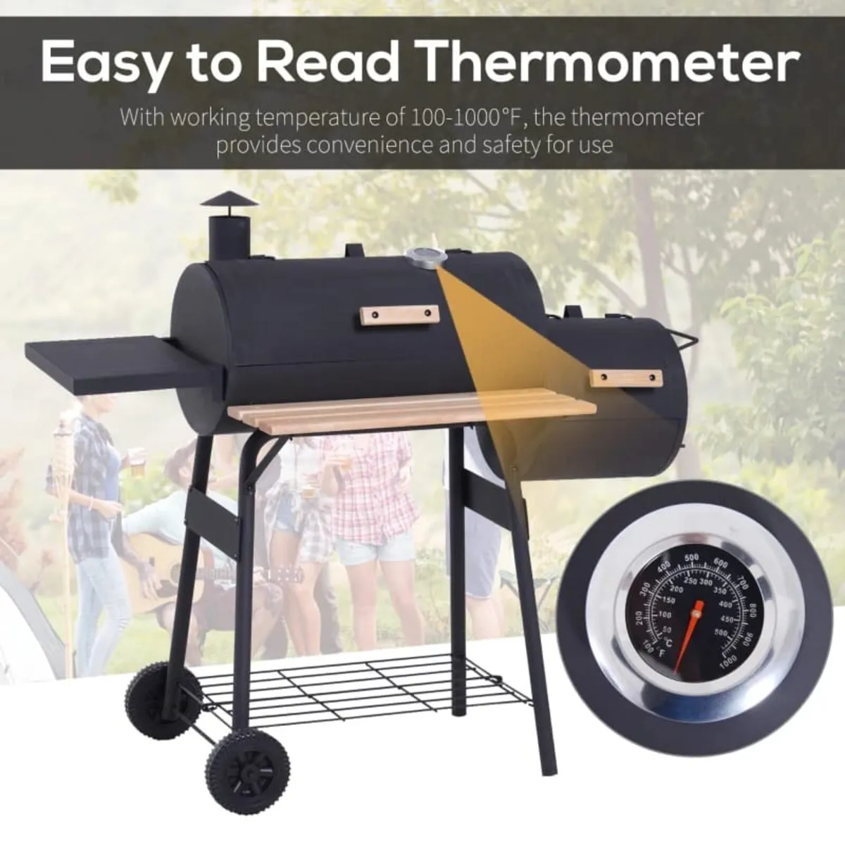 Portable Charcoal BBQ Grill, Cold-rolled Steel, So - Image 2