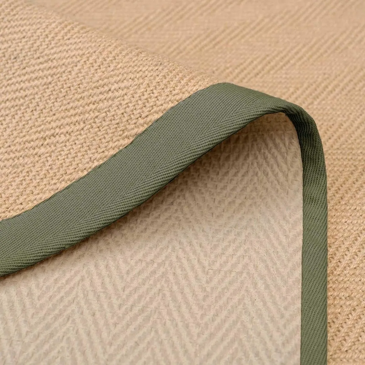 Sustainable Cotton Border Herringbone Natural - Image 4