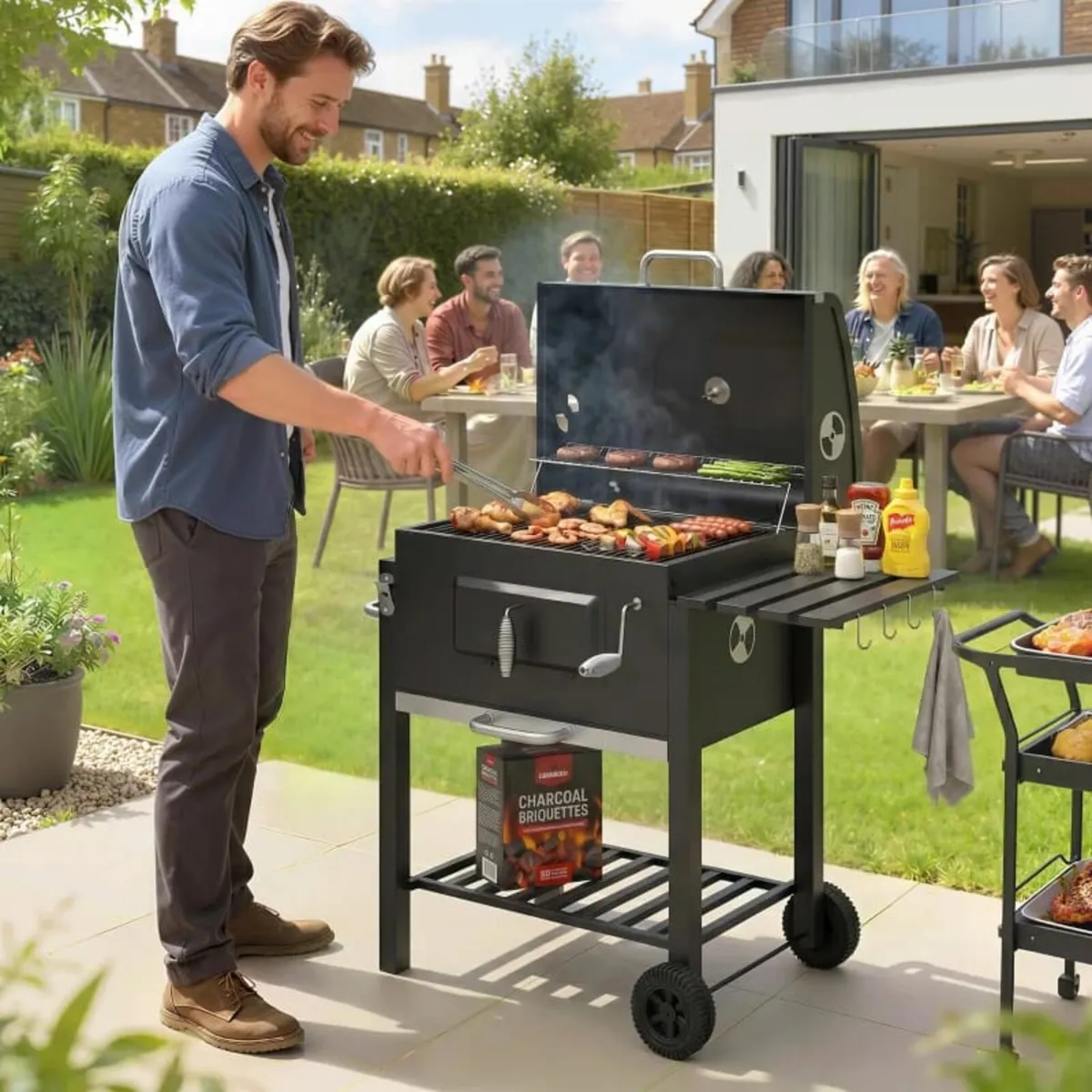 Charcoal Grill, with Height-Adjustable Coal Pan - - Image 4