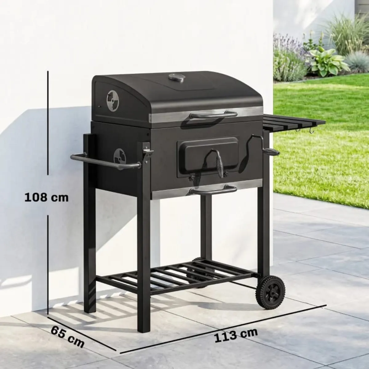 Charcoal Grill, with Height-Adjustable Coal Pan - - Image 2
