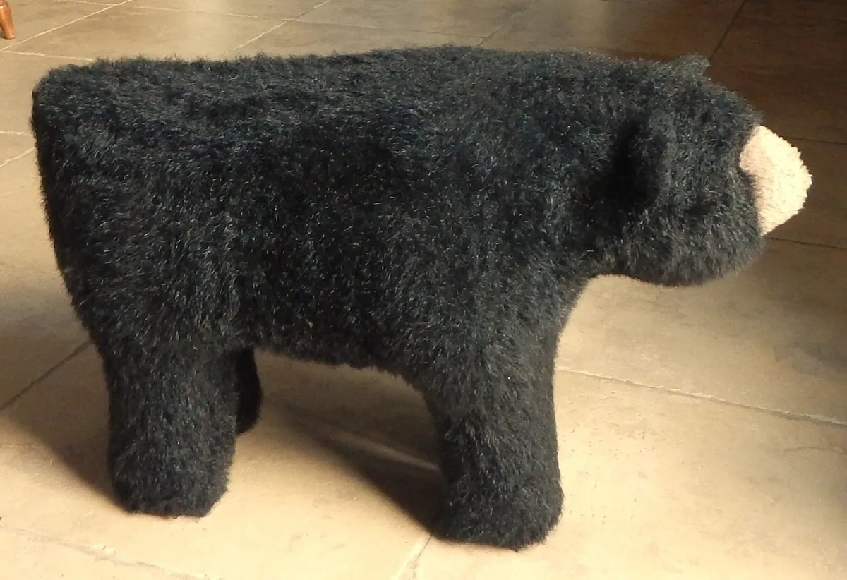 Vintage Black Bear Footstool - Image 2