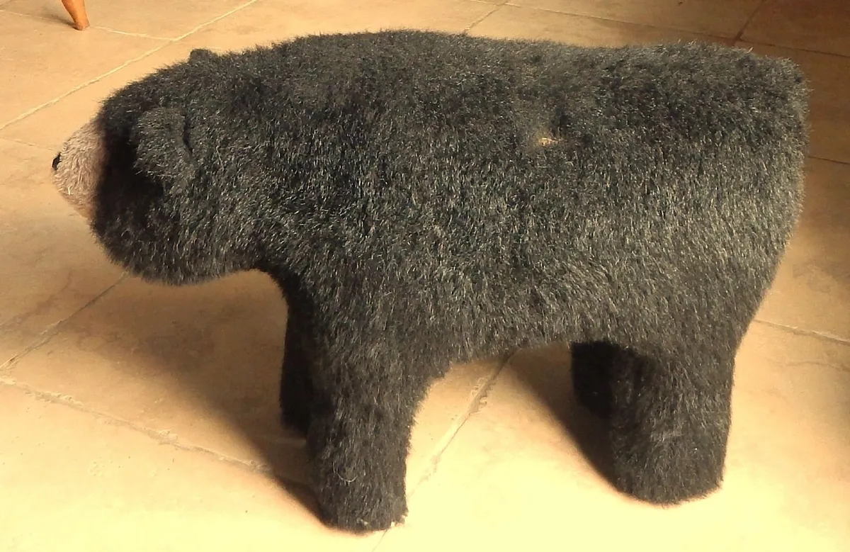 Vintage Black Bear Footstool - Image 4